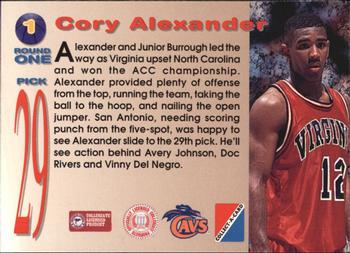 1995 Collect-A-Card #1 Cory Alexander Back