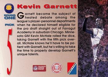 1995 Collect-A-Card #8 Kevin Garnett Back