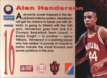 1995 Collect-A-Card #9 Alan Henderson Back