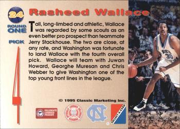 1995 Collect-A-Card #24 Rasheed Wallace Back