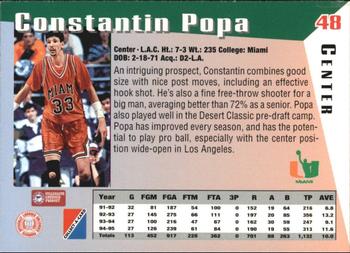 1995 Collect-A-Card #48 Constantin Popa Back