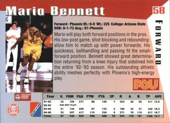 1995 Collect-A-Card #58 Mario Bennett Back