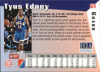 1995 Collect-A-Card #61 Tyus Edney Back