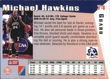 1995 Collect-A-Card #74 Michael Hawkins Back