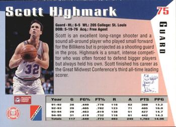 1995 Collect-A-Card #75 Scott Highmark Back