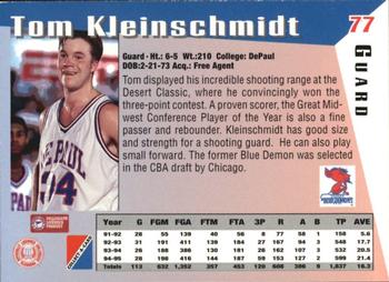 1995 Collect-A-Card #77 Tom Kleinschmidt Back