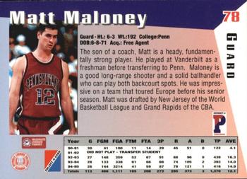 1995 Collect-A-Card #78 Matt Maloney Back