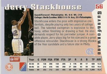 1995 Collect-A-Card #56 Jerry Stackhouse Back