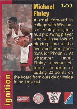 1995 Collect-A-Card - Ignition #I-03 Michael Finley Back