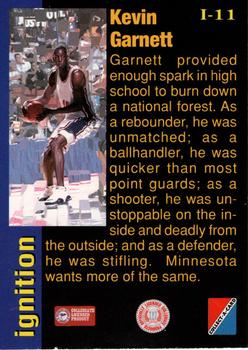 1995 Collect-A-Card - Ignition #I-11 Kevin Garnett Back