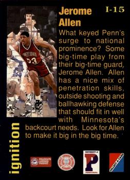 1995 Collect-A-Card - Ignition #I-15 Jerome Allen Back