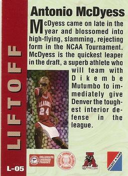 1995 Collect-A-Card - Liftoff #L-05 Antonio McDyess Back