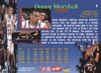 1995 Signature Rookies Draft Day #1 Donny Marshall Back