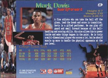1995 Signature Rookies Draft Day #9 Mark Davis Back