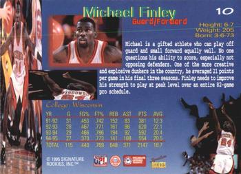 1995 Signature Rookies Draft Day #10 Michael Finley Back