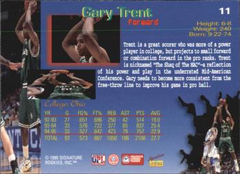 1995 Signature Rookies Draft Day #11 Gary Trent Back