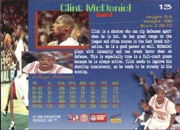 1995 Signature Rookies Draft Day #13 Clint McDaniel Back
