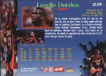 1995 Signature Rookies Draft Day #28 Lazelle Durden Back