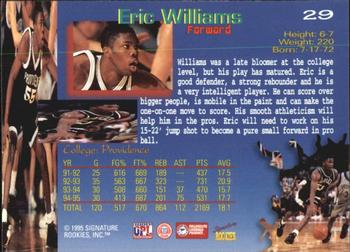 1995 Signature Rookies Draft Day #29 Eric Williams Back