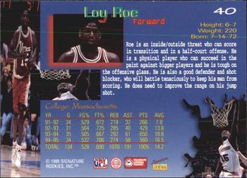 1995 Signature Rookies Draft Day #40 Lou Roe Back