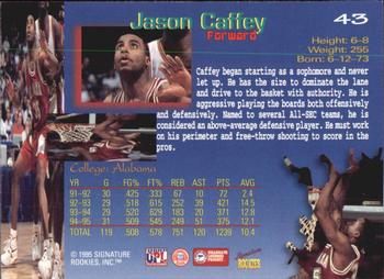 1995 Signature Rookies Draft Day #43 Jason Caffey Back