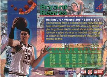 1995 Signature Rookies Draft Day - Show Stoppers #B4 Bryant Reeves Back