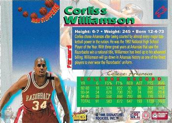 1995 Signature Rookies Draft Day - Show Stoppers #C2 Corliss Williamson Back