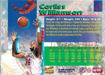 1995 Signature Rookies Draft Day - Show Stoppers #C3 Corliss Williamson Back