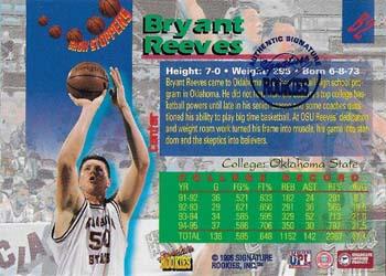 1995 Signature Rookies Draft Day - Show Stoppers Signatures #B2 Bryant Reeves Back