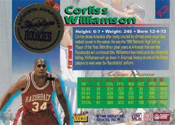 1995 Signature Rookies Draft Day - Show Stoppers Signatures #C2 Corliss Williamson Back