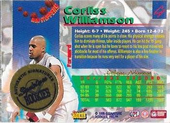 1995 Signature Rookies Draft Day - Show Stoppers Signatures #C4 Corliss Williamson Back