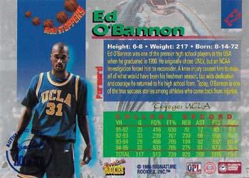 1995 Signature Rookies Draft Day - Show Stoppers Signatures #E2 Ed O'Bannon Back