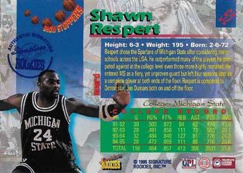 1995 Signature Rookies Draft Day - Show Stoppers Signatures #S2 Shawn Respert Back