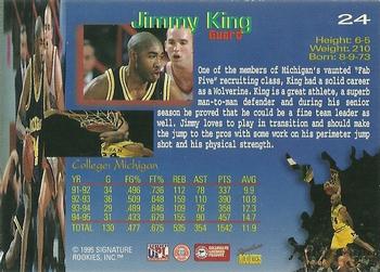 1995 Signature Rookies Draft Day - Signatures #24 Jimmy King Back