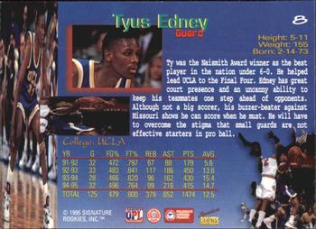 1995 Signature Rookies Draft Day - Signatures #8 Tyus Edney Back
