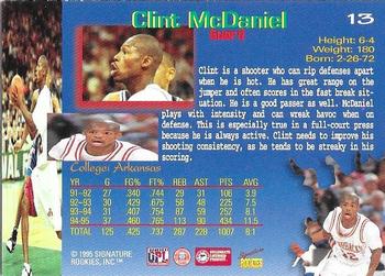 1995 Signature Rookies Draft Day - Signatures #13 Clint McDaniel Back