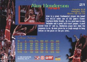 1995 Signature Rookies Draft Day - Signatures #21 Alan Henderson Back