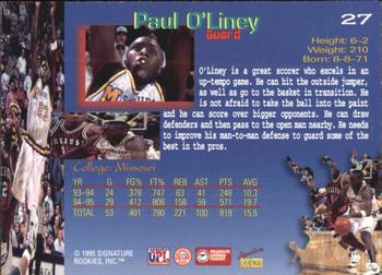 1995 Signature Rookies Draft Day - Signatures #27 Paul O'Liney Back