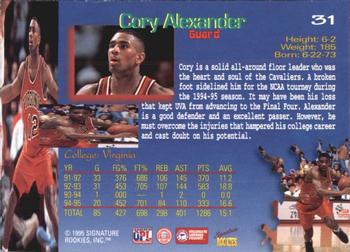 1995 Signature Rookies Draft Day - Signatures #31 Cory Alexander Back