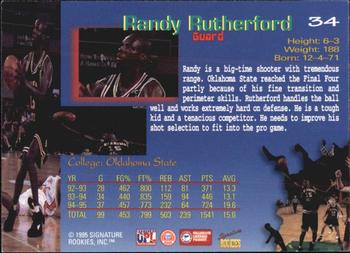 1995 Signature Rookies Draft Day - Signatures #34 Randy Rutherford Back