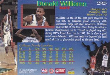 1995 Signature Rookies Draft Day - Signatures #35 Donald Williams Back