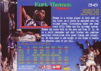 1995 Signature Rookies Draft Day - Signatures #36 Kurt Thomas Back