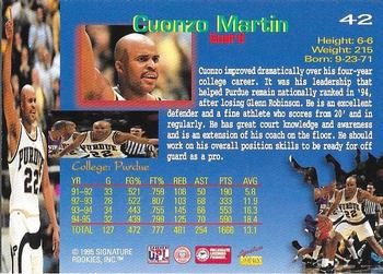 1995 Signature Rookies Draft Day - Signatures #42 Cuonzo Martin Back