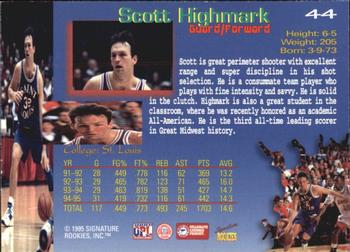 1995 Signature Rookies Draft Day - Signatures #44 Scott Highmark Back