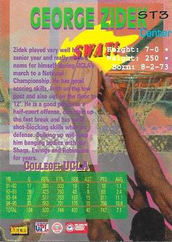 1995 Signature Rookies Draft Day - Swat Team #ST3 George Zidek Back
