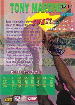 1995 Signature Rookies Draft Day - Swat Team Signatures #ST1 Tony Maroney Back