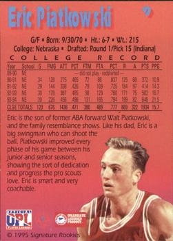 1995 Signature Rookies Kro-Max #9 Eric Piatkowski Back