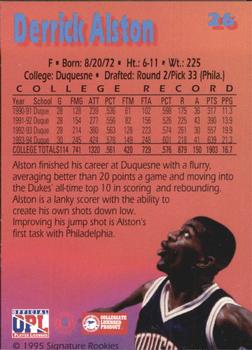 1995 Signature Rookies Kro-Max #26 Derrick Alston Back