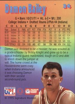 1995 Signature Rookies Kro-Max #34 Damon Bailey Back