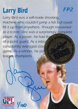 1995 Signature Rookies Kro-Max - Flash from the Past Autographed #FP2 Larry Bird Back